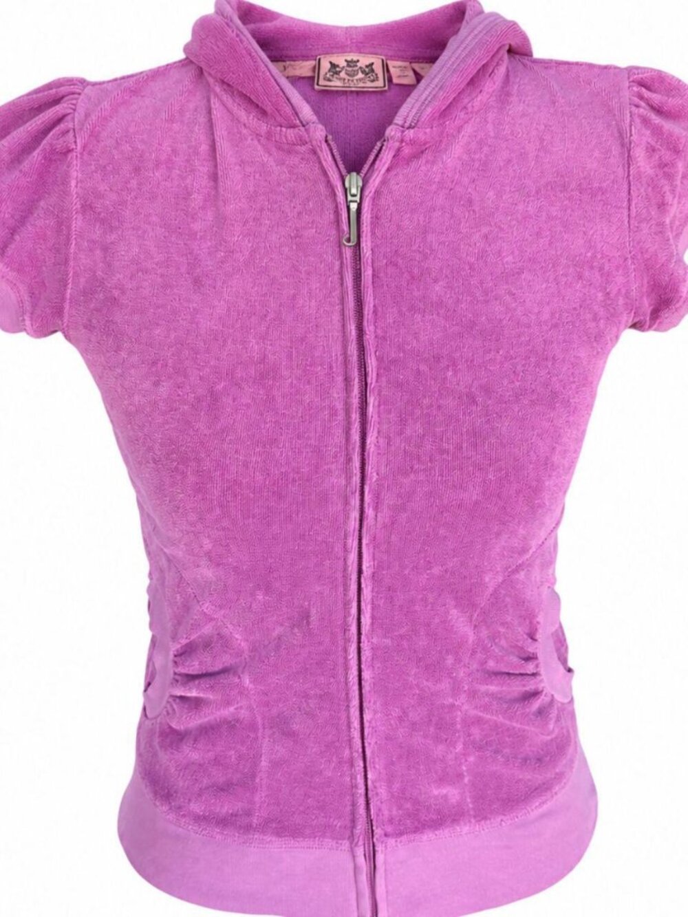 Vintage purple juicy couture short sleeve terry cloth zip-up